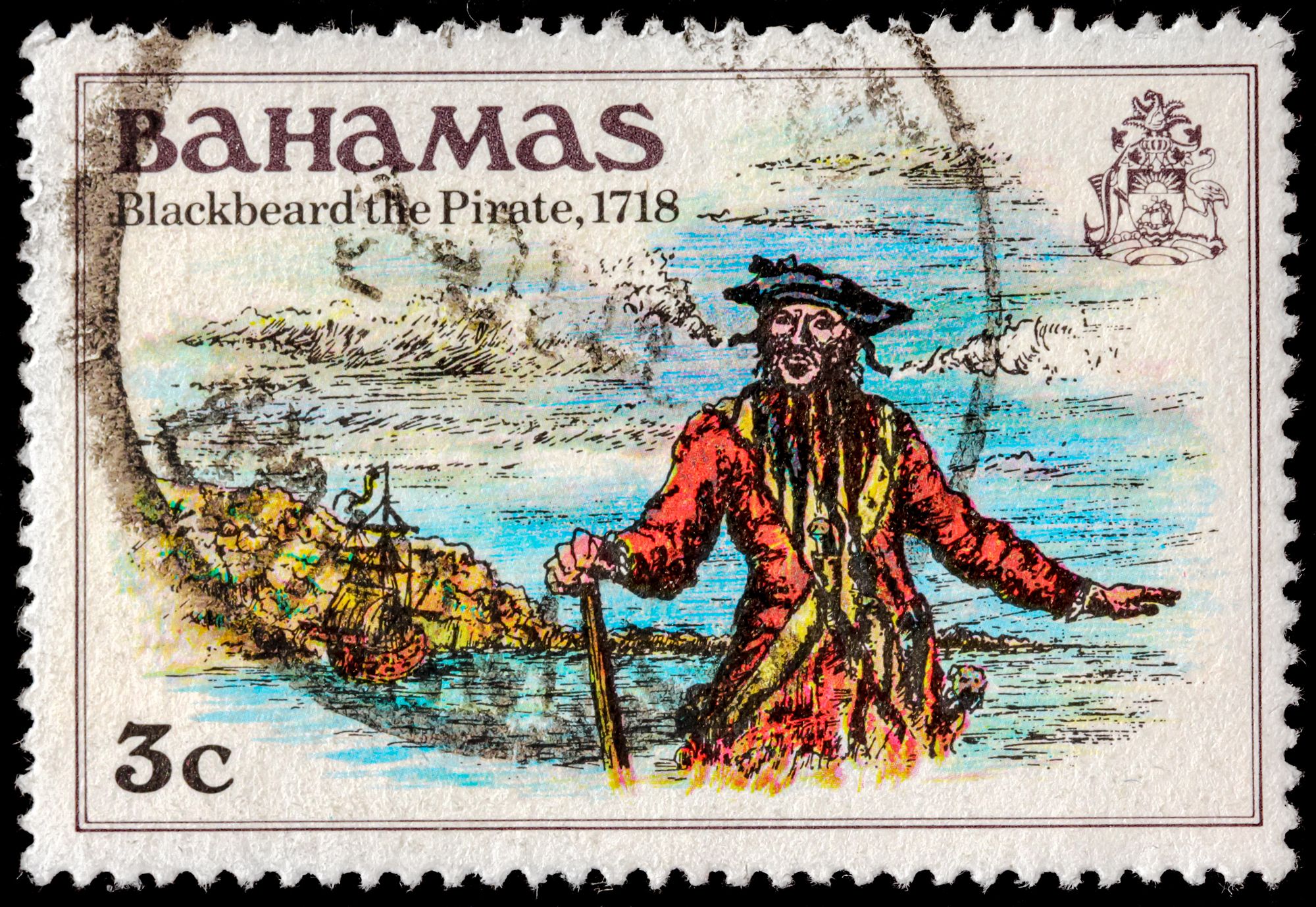 Bahamas-Stamp-Blackbeard-Pirate
